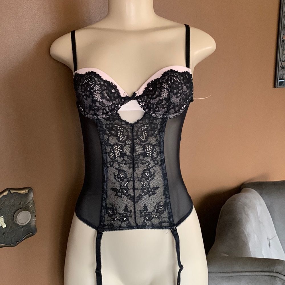 Victoria’s Secret Bra Babydoll Corset Lingerie Teddy Nightgown Intimates black